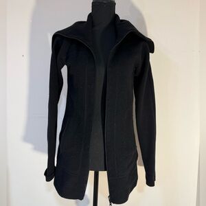 Theory L Black wool zipper turtleneck sweater